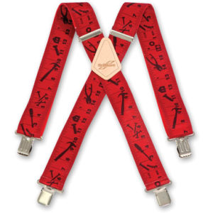 Brimarc Braces - Tape Measure Pattern - Red