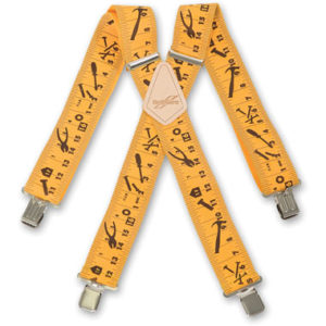 Brimarc Braces - Tape Measure Pattern - Yellow