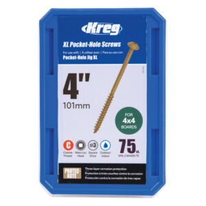 Kreg 102mm (4″) XL Pocket-Hole Screws – 75